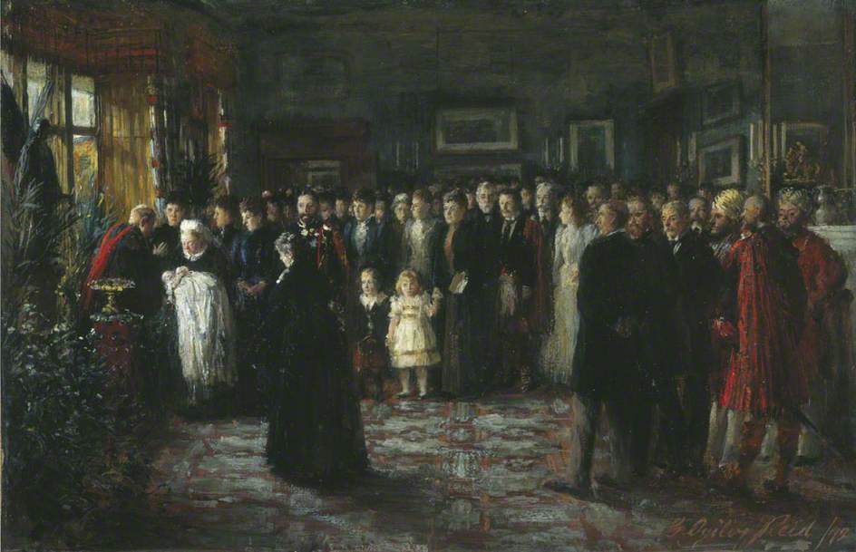 The Baptism of Prince Maurice of Battenberg, vintage artwork by George Ogilvy Reid, 12x8" (A4) Poster
