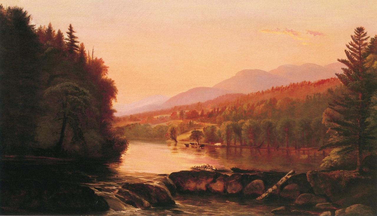 On Otter Creek, Vermont, vintage artwork by Charles Louis Heyde, 12x8" (A4) Poster