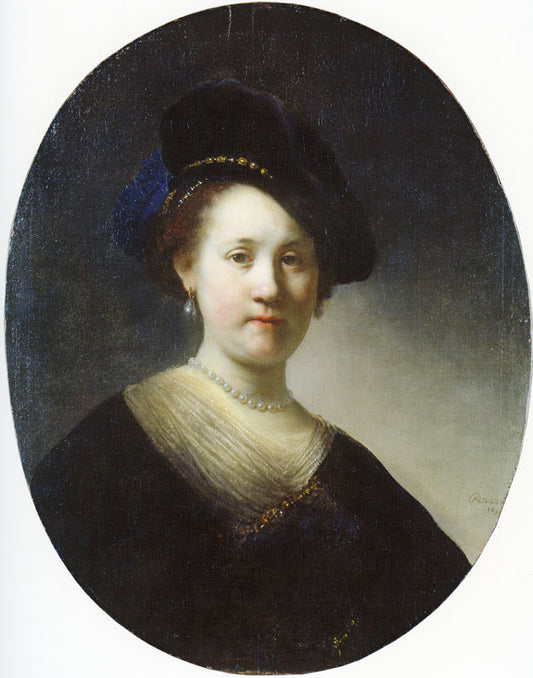 Bust of a Young Woman in a Cap, vintage artwork by Dutch School 17th Century - Unknown, 12x8" (A4) Poster