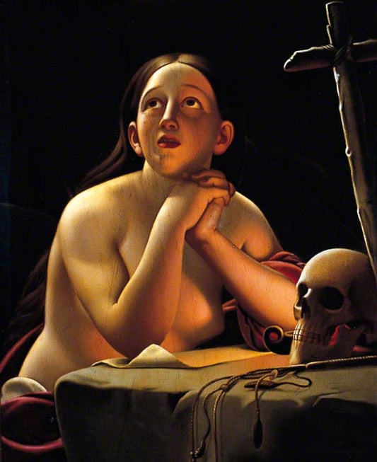 The Magdalen by  Lamplight, vintage artwork by Edouard Louis Dubufe, A3 (16x12") Poster Print