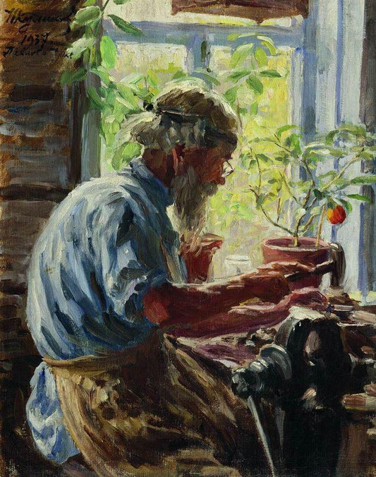 Craftsman from Pavlovsk, vintage artwork by Ivan Kulikov, 12x8" (A4) Poster