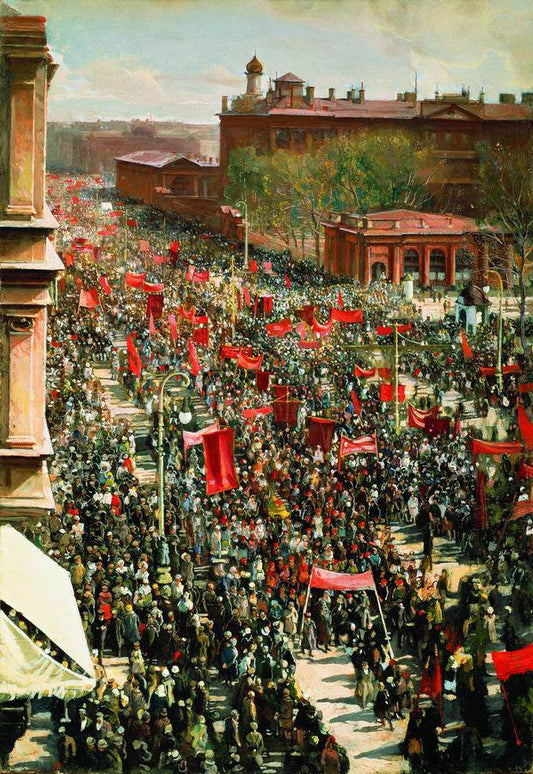 May 1 Rally, vintage artwork by Isaak Brodsky, 12x8" (A4) Poster