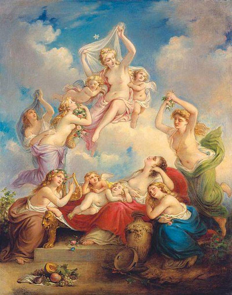 Allegory of Spring, vintage artwork by Jules Joseph Lefebvre, 12x8" (A4) Poster