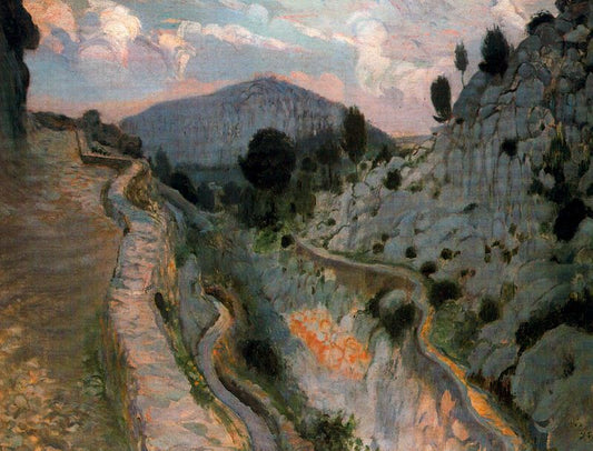Camino de Pollença, vintage artwork by Joaquin Mir  Trinxet, 12x8" (A4) Poster