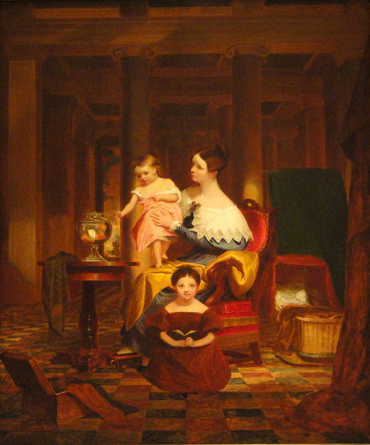 The Goldfish Bowl (Mrs. Richard Cary Morse and Family), vintage artwork by Samuel Morse, A3 (16x12") Poster Print