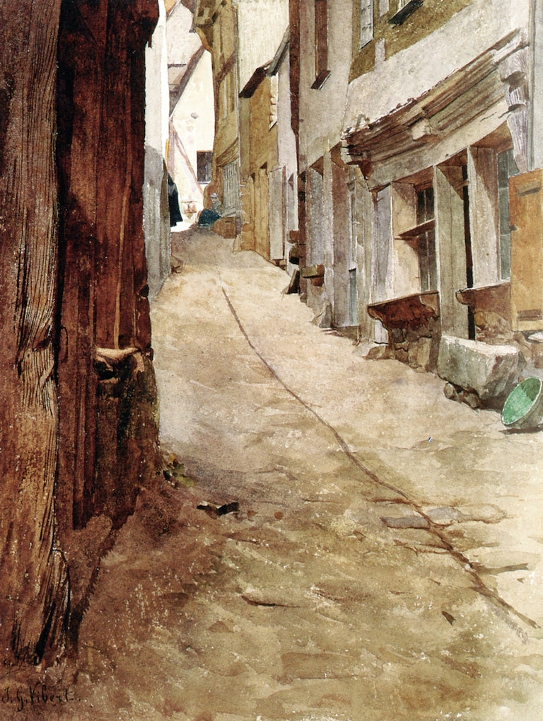 A Street in Spain, vintage artwork by Jehan-Georges Vibert, 12x8" (A4) Poster