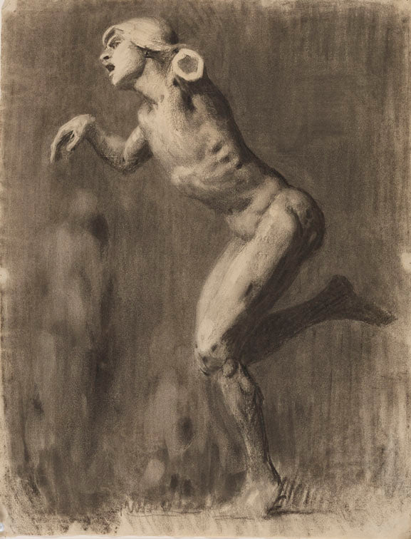 Cast Drawing - Ghost Dance, vintage artwork by Thomas P. Anshutz, 12x8" (A4) Poster