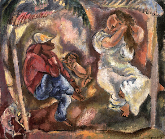 Family in Havana, vintage artwork by Jules Pascin, 12x8" (A4) Poster