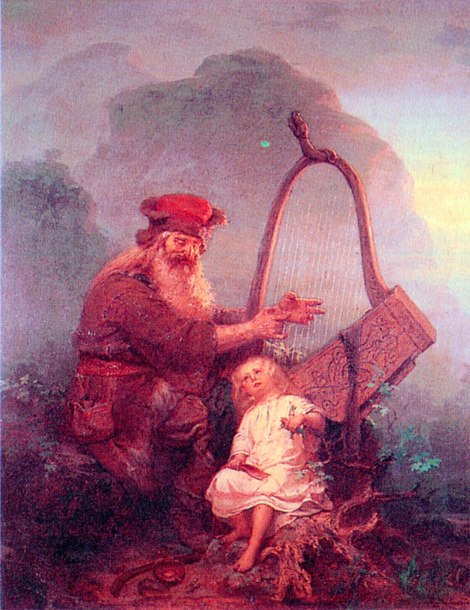 Heimer and Aslog, vintage artwork by August Malmstrom, 12x8" (A4) Poster