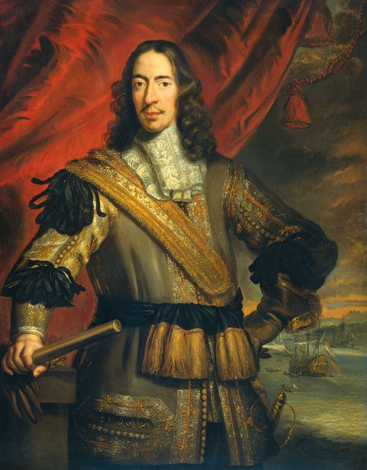 Cornelis de Witt (1623-72) Burgmaster of Dordrecht, vintage artwork by Attributed to Jan de Baen, 12x8" (A4) Poster