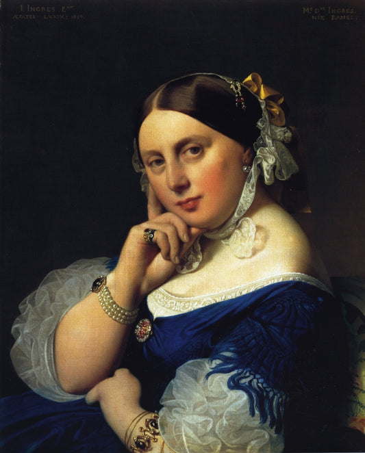 Delphine Ingres, nee Ramel, vintage artwork by Jean-Auguste-Dominique Ingres, 12x8" (A4) Poster