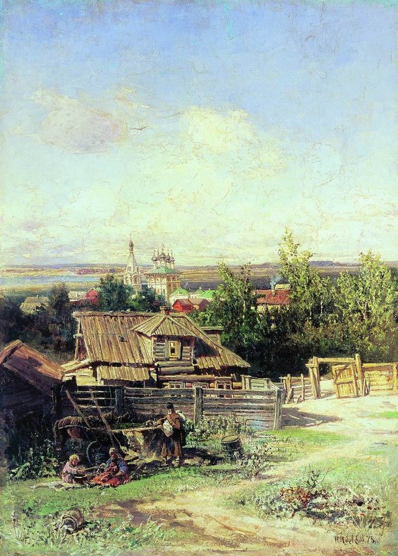 The Outskirts of Nizhny Novgorod, vintage artwork by Nikolai Makovsky, 12x8" (A4) Poster
