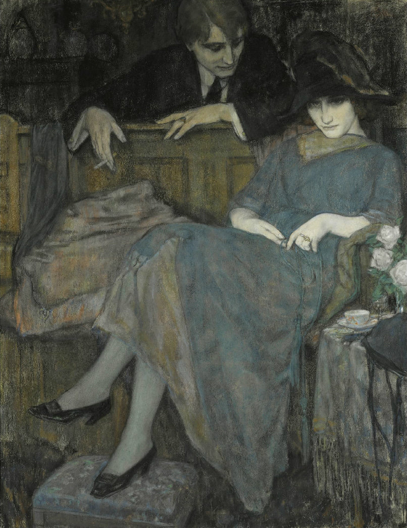 The flirtation, vintage artwork by Leo Gestel, 12x8" (A4) Poster