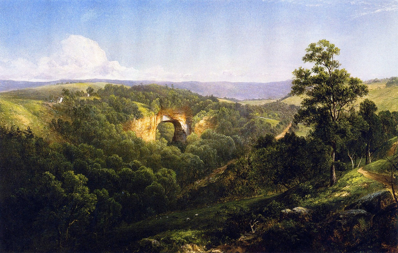 Natural Bridge, Virginia, vintage artwork by David Johnson, 12x8" (A4) Poster