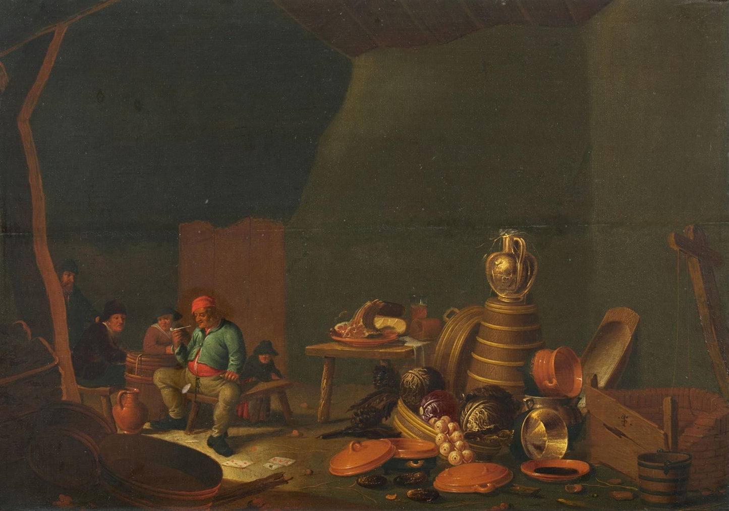 Rustic Interior, vintage artwork by Jan Andrianensz. van Staveren, 12x8" (A4) Poster