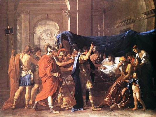 The Death of Germanicus, vintage artwork by Nicolas Poussin, 12x8" (A4) Poster