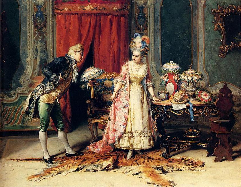 Flowers For Her Ladyship, vintage artwork by Cesare Augusto Detti, 12x8" (A4) Poster