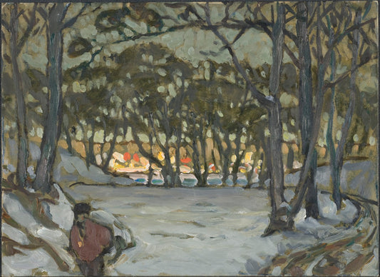 Winter Study from Djurgården, Stockholm, vintage artwork by Anna Boberg, 12x8" (A4) Poster
