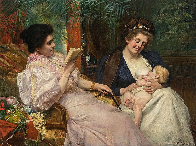 The Newborn, vintage artwork by Charles Boom, 12x8" (A4) Poster