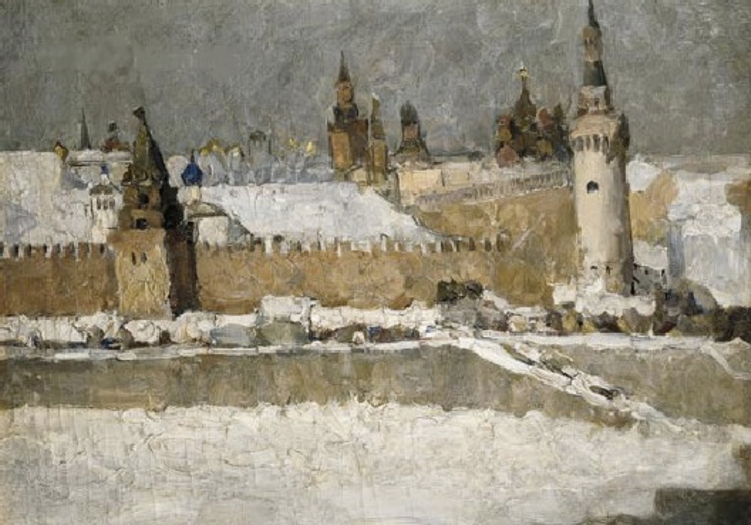 Kremlin in winter, vintage artwork by Ilya Mashkov, 12x8" (A4) Poster