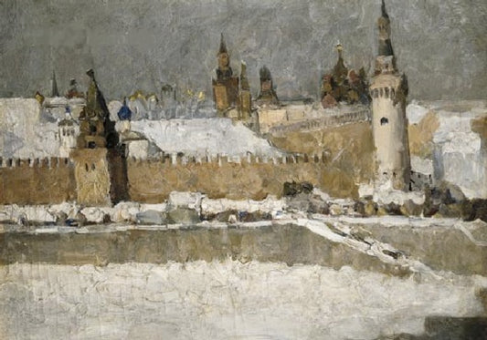 Kremlin in winter, vintage artwork by Ilya Mashkov, 12x8" (A4) Poster
