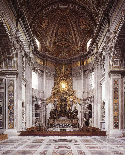 The Throne of St Peter (Cathedra Petri), vintage artwork by Gian Lorenzo Bernini, 12x8" (A4) Poster