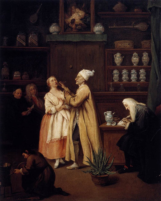 The Apothecary, vintage artwork by Pietro Longhi, 12x8" (A4) Poster