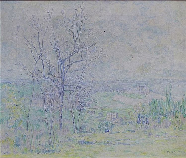 Tuscany Landscape, vintage artwork by Paul Baum, 12x8" (A4) Poster