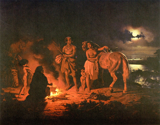 Indian Encampment, vintage artwork by Charles Christian Nahl, A3 (16x12") Poster Print