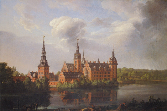 Frederiksborg Castle with an Approaching Storm, vintage artwork by Johan Christian Claussen Dahl, A3 (16x12") Poster Print