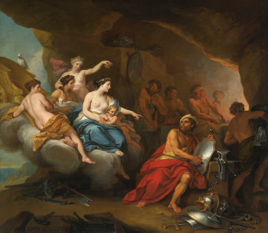Venus Asking Arms for Aenas, vintage artwork by Louis de Boullogne the Younger, 12x8" (A4) Poster