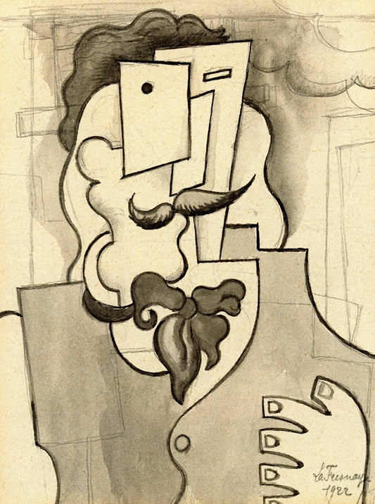 Blond Man (study), vintage artwork by Roger de la Fresnaye, 12x8" (A4) Poster