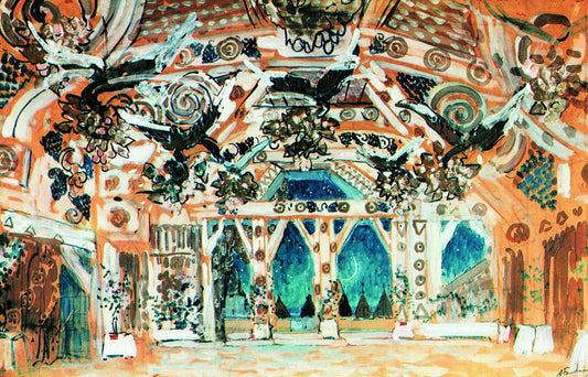 The Golden Hall, vintage artwork by Alexander Golovin, 12x8" (A4) Poster