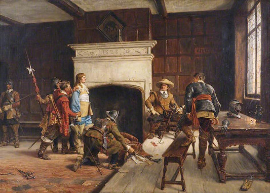 Cromwell at the 'Blue Boar', Holborn, London, vintage artwork by Ernest Crofts, 12x8" (A4) Poster