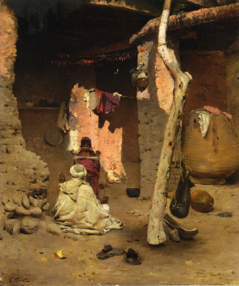 Preparing the Wool, vintage artwork by Gustave Nicolas Pinel, 12x8" (A4) Poster