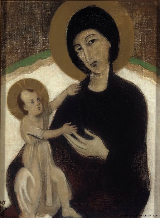 Madonna and Child, after Cimabue by Helene Schjerfbeck,A3(16x12")Poster