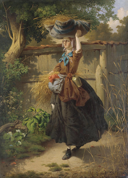 Returning from the Fields, vintage artwork by William Edward Millner, 12x8" (A4) Poster
