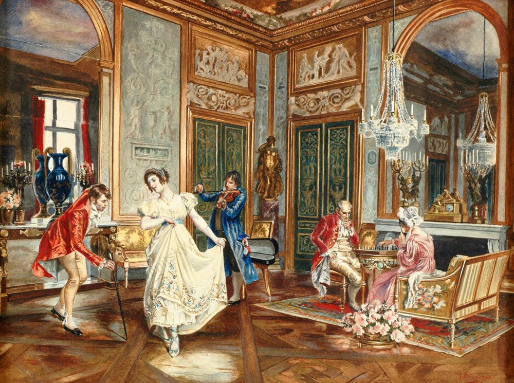 The Dance Lesson by Giuseppe Signorini,A3(16x12")Poster