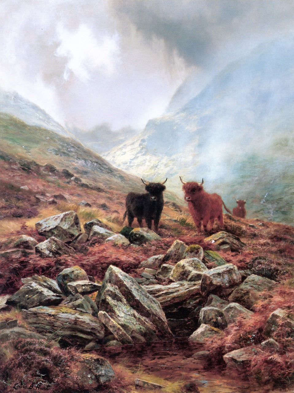 Highland Mists by Louis Bosworth Hurt,A3(16x12")Poster