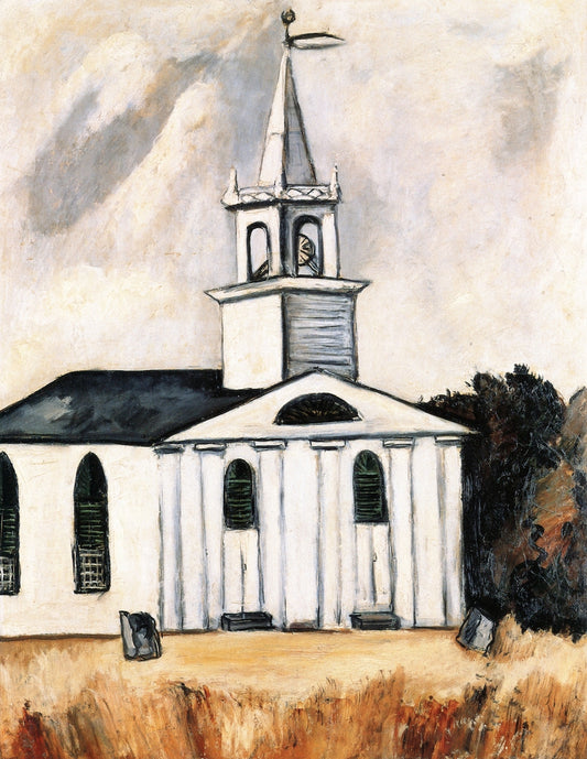 Church at Head Tide, vintage artwork by Marsden Hartley, 12x8" (A4) Poster