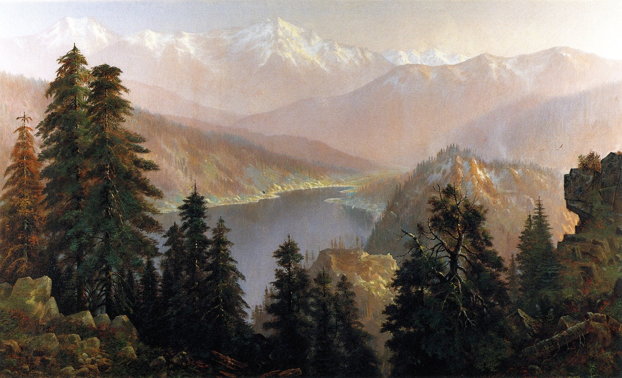 Donner Lake from the Summit, vintage artwork by Edwin Deakin, 12x8" (A4) Poster