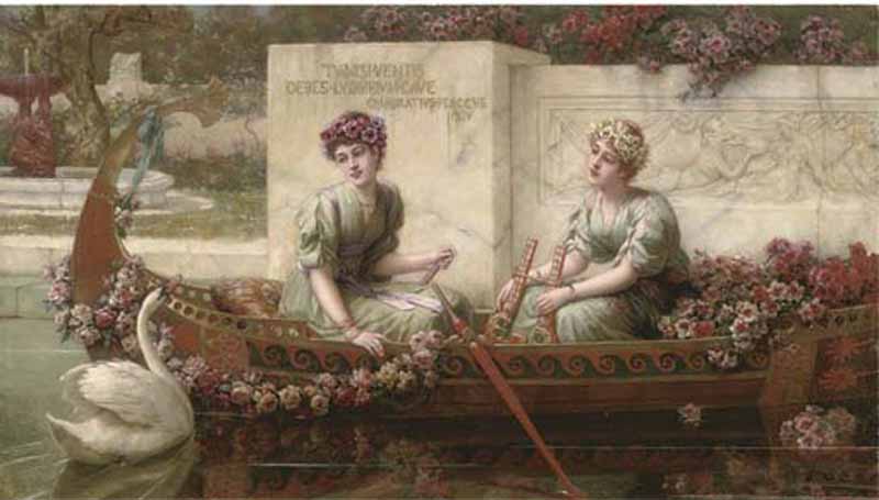 Take heed lest thou owe a laughing stock to the winds, vintage artwork by Emile Eisman-Semenowsky, 12x8" (A4) Poster