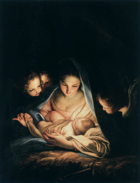 The Holy Night (The Nativity), vintage artwork by Carlo Maratta, 12x8" (A4) Poster