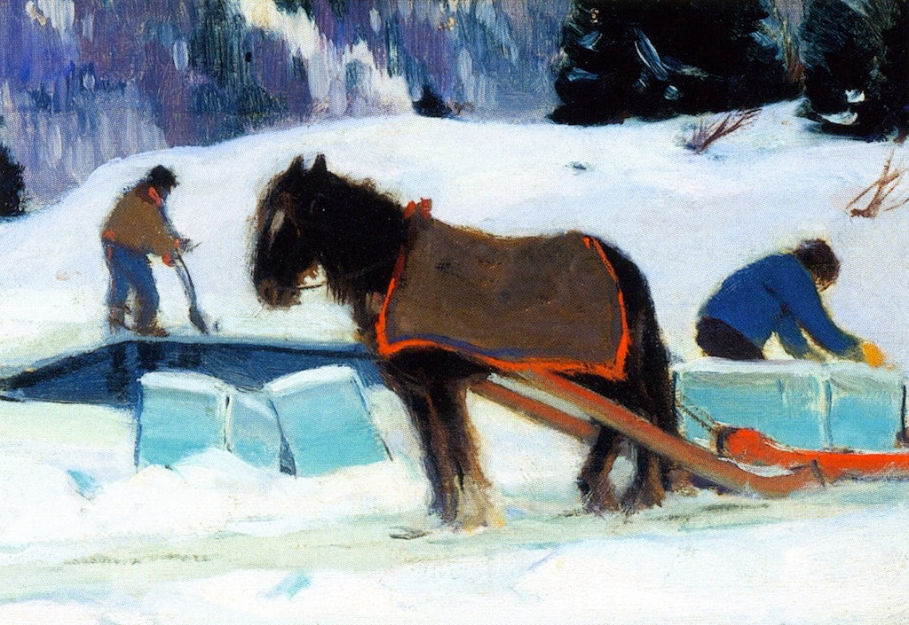 Ice Cutting, Bair-Saint-Paul by Clarence Gagnon,16x12(A3) Poster