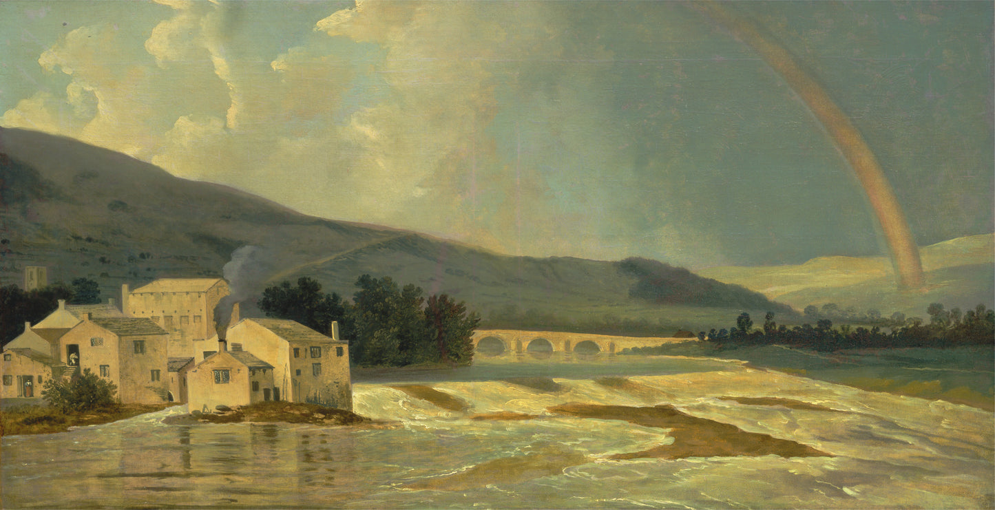 Otley Bridge on the River Wharfe, vintage artwork by William Hodges, 12x8" (A4) Poster