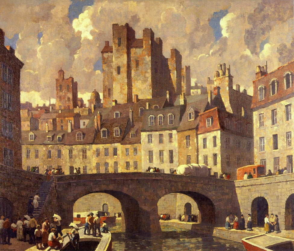 The Old City, vintage artwork by Robert Spencer, 12x8" (A4) Poster