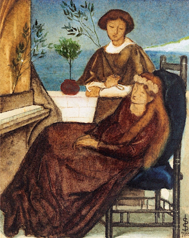 Saint Cecilia, in a Swoon, vintage artwork by Simeon Solomon, 12x8" (A4) Poster