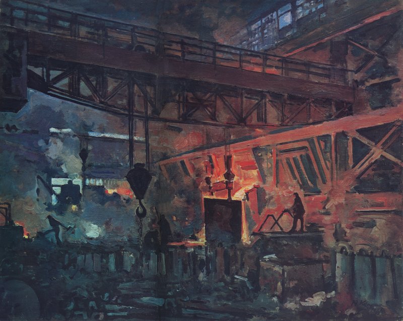 Oil Refinery, vintage artwork by Aristarkh Lentulov, 12x8" (A4) Poster