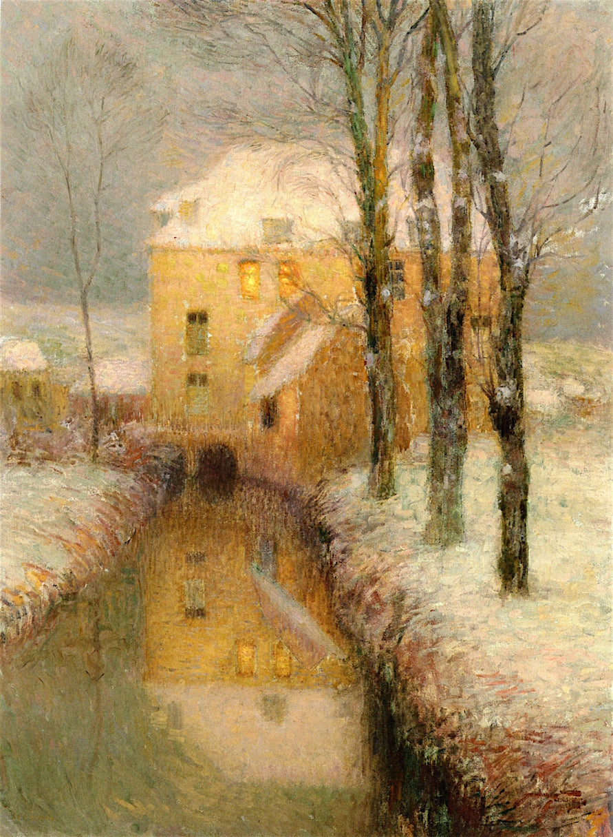 The Canal, Snow by Henri Le Sidaner,A3(16x12")Poster
