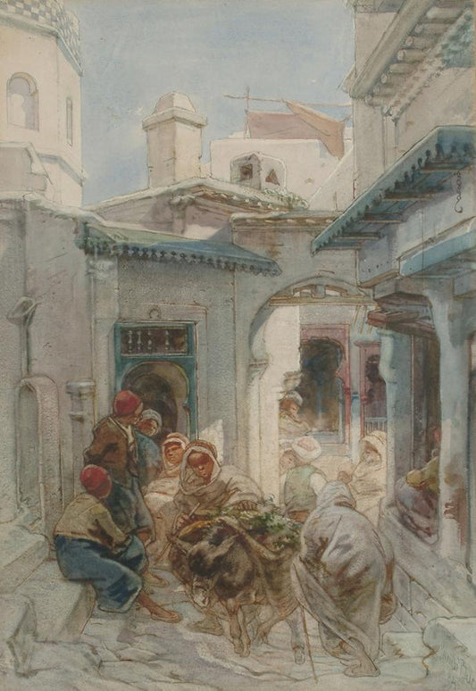 In the Casbah, Algiers, vintage artwork by Guido Bach, 12x8" (A4) Poster